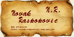 Novak Raspopović vizit kartica